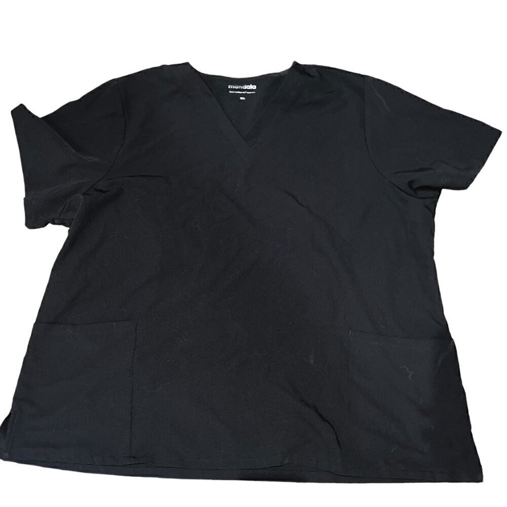 Mandala Black Scrub Top